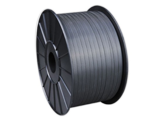 1 Lot de 2 Feuillards manuels, grené, noir, polypropylène, 12mm x 1500m