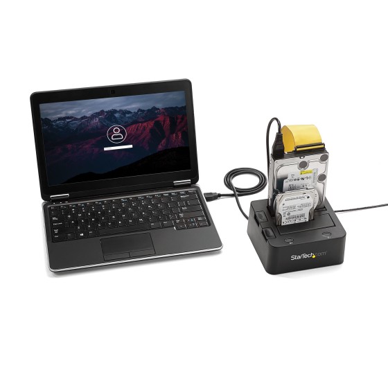 StarTech.com Dock Disque Dur USB 3.0 2 Baies, Docking Station SATA/IDE - Contrôleur de stockage - 2.5", 3.5" - ATA / SATA 6Gb/s - USB 3.0 - noir - pour P/N: SVA12M5NA