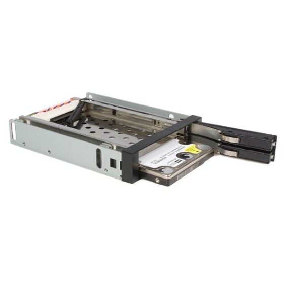 StarTech.com Rack amovible 3.5" sans tiroir pour 2 disques durs 2.5" - Face arrière 3.5 pouces - Echangeable à chaud - Hot swap - Adaptateur pour baie de stockage - noir