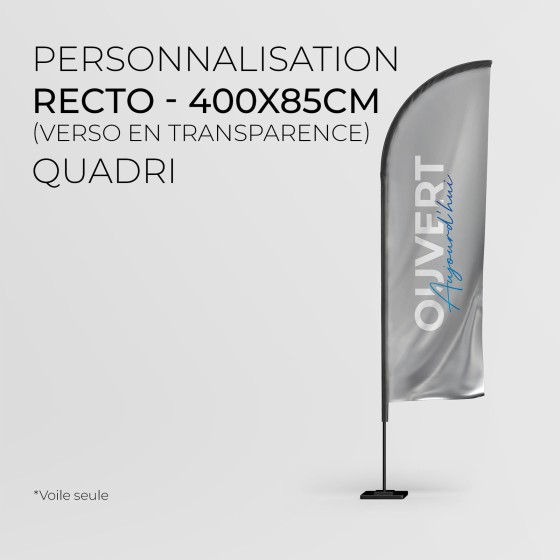 VOILE BEACHFLAG CLASSIQUE DROIT 400 X 85 CM
