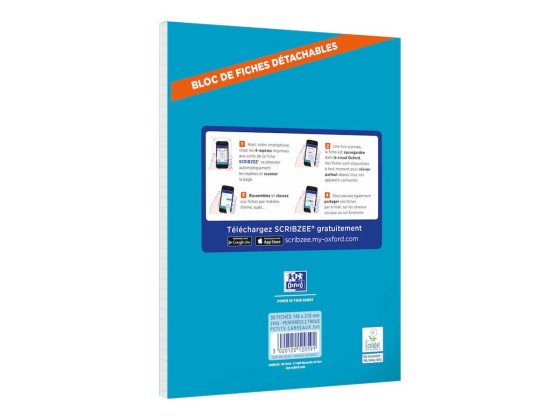 1 Bloc de 30 feuilles de fiches bristol blanches 5x5 A5