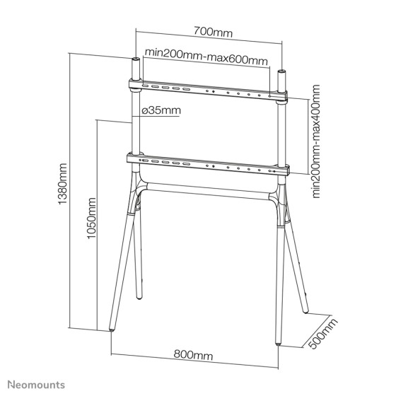 NEOMOUNTS NM-M1000BLACK support au sol pour écran 37-70p
