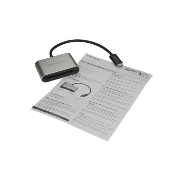 StarTech.com Lecteur carte CFast 2.0 - USB C - Lecteur enregistreur de cartes mémoire USB 3.0 - Adaptateur USB Cfast - Alimenté par USB - Lecteur de carte (CF II) - USB-C 3.0