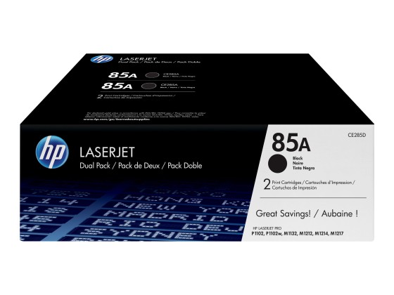 HP 85A 2-pack Black Original LaserJet Toner Cartridges