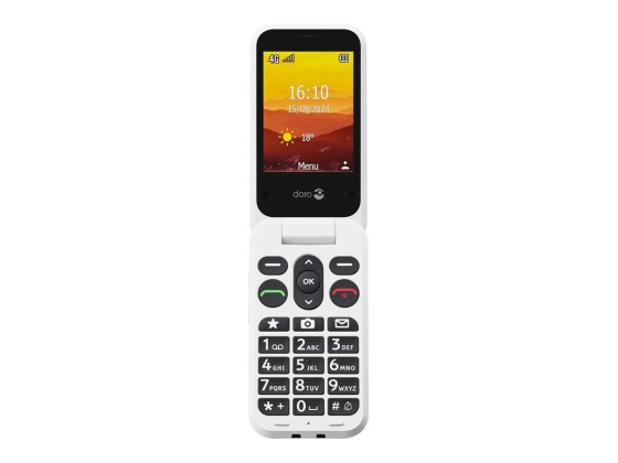 DORO Leva L30 - 4G téléphone de service - RAM 64 Mo / Mémoire interne 128 Mo - microSD slot - écran LCD (TFT) - 320 x 240 pixels (60 Hz) - rear camera 2 MP - blanc et noir