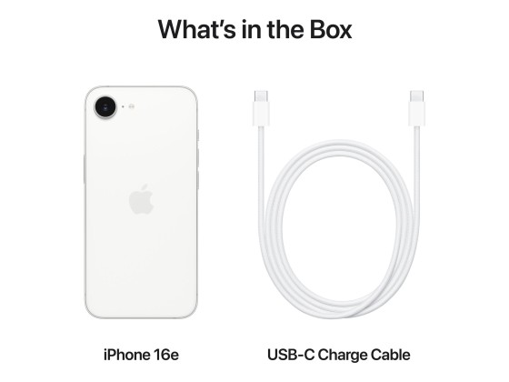 Apple iPhone 16e - 5G smartphone - double SIM / Mémoire interne 512 Go - écran OEL - 6.1" - 2532 x 1170 pixels - rear camera 48 MP - front camera 12 MP - blanc