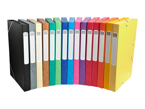 1 Carton de 25 Boîtes de classement EXACOMPTA Cartobox - Dos 2.5cm - assortis