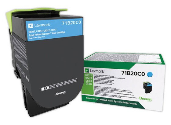 Lexmark 71B20C0 toner cartridge 1 pc(s) Original Cyan
