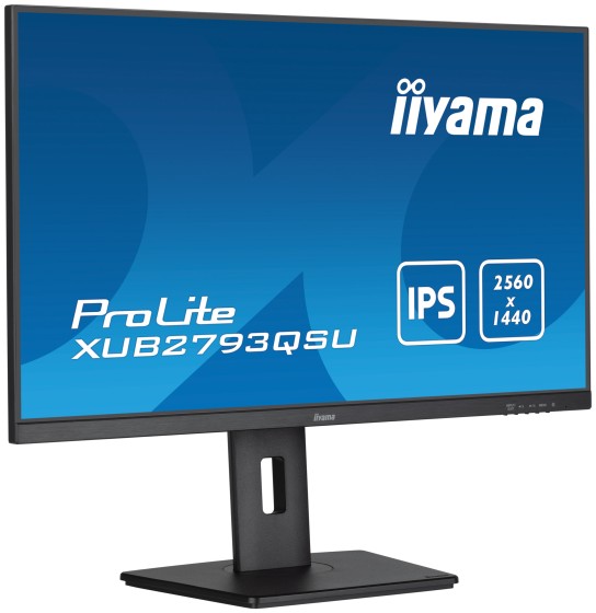 iiyama ProLite XUB2793QSU-B7 - Écran LED - 27" - 2560 x 1440 QHD @ 100 Hz - IPS - 300 cd/m² - 1300:1 - 1 ms - HDMI, DisplayPort - haut-parleurs - noir, mat