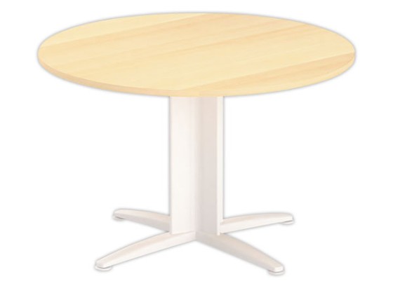 1 Table réunion ronde diam. 116cm hêtre/blanc
