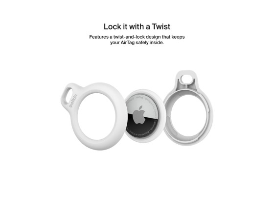 BELKIN Airtag Protection avec Cordon Blanc