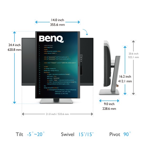 BenQ RD240Q - Écran LED - 24.1" - 2560 x 1600 WQXGA @ 60 Hz