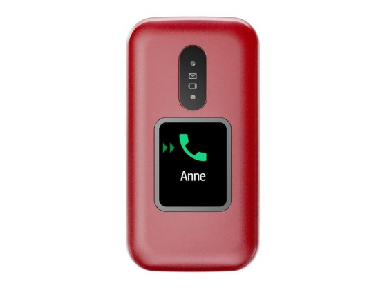 DORO 2880 - 4G téléphone de service / Mémoire interne 17 Mo - microSD slot - 320 x 240 pixels - rear camera 0,3 MP - rouge/blanc