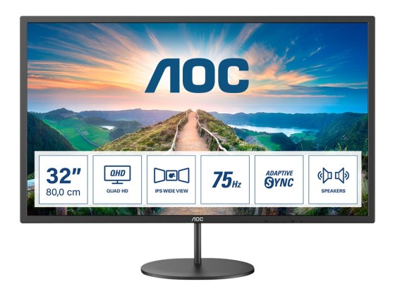 AOC Q32V4 31.5p IPS with QHD resolution monitor HDMI DisplayPort