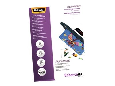 1 Boite de 100 Pochettes de plastification à chaud SuperQuick 80µ