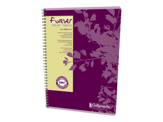 1 Cahier spirale recyclé A4, 70g, 5x5,100 pages