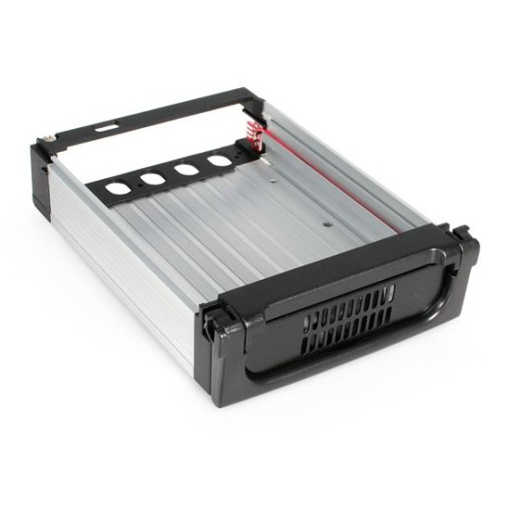 StarTech.com Rack amovible robuste en aluminium 5,25" avec ventilateur pour disque dur SATA 3,5" - Tiroir HDD 3,5 pouces - Rack de stockage mobile - 3.5" - noir
