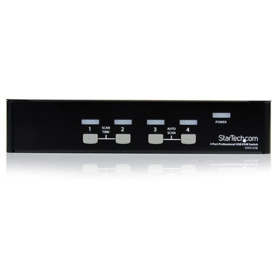 StarTech.com Commutateur KVM 4 Ports VGA USB, Montage en Rack - Switch KVM - 1920x1440 - Commutateur KVM - 4 x KVM port(s) - 1 utilisateur local - de bureau - pour P/N: SV431RACK, SVUSB2N1_10, SVUSB2N1_15, SVUSB2N1_6