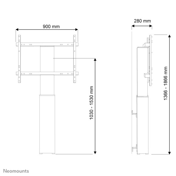NEOMOUNTS PLASMA-W2250SILVER Socle pour écran 42-100p - mural - motorisé
