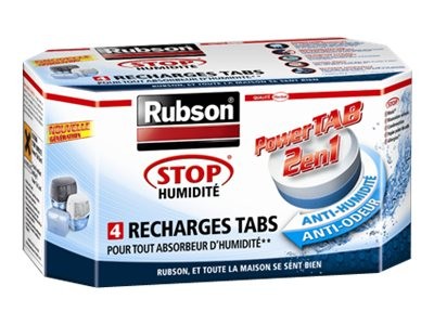 1 Boite de 4 Recharges pour absorbeur d'humidité Rubson Aero 360°
