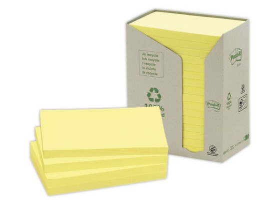 1 Lot de 16 Notes Post-it® Recyclées Jaunes