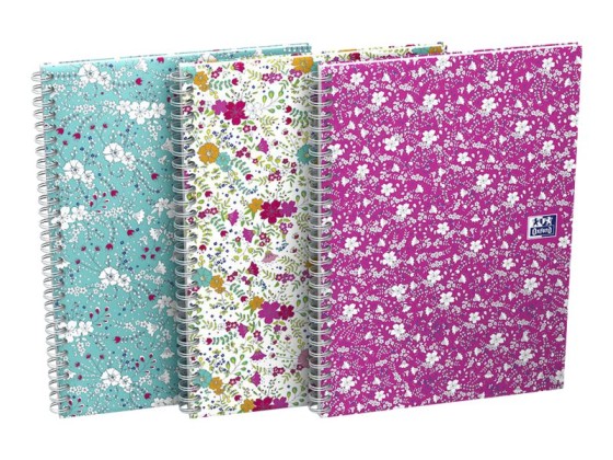 1 Cahier spirale Oxford Flowers A5 14,8 x 21 cm 120 pages
