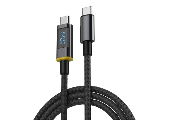 DLH - Câble USB - 24 pin USB-C (M) pour 24 pin USB-C (M) - 5 A - 1 m - USB Power Delivery (140W), jusqu'à 480 Mbps - noir