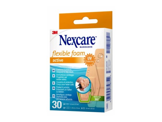 1 Boite de 30 Pansements assortis anti-choc NEXCARE Active 360