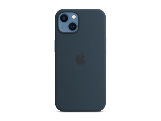 Apple - Coque de protection pour téléphone portable - compatibilité avec MagSafe - silicone - bleu abysses - pour iPhone 13