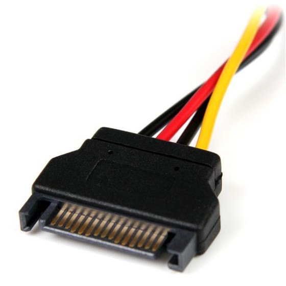 StarTech.com Cable adaptateur d'alimentation SATA 15 cm vers LP4 - F/M - Adaptateur secteur - alimentation SATA (M) pour alimentation interne 4 plots (F) - 15 cm - noir - pour P/N: 25S22M2NGFFR, HSB225S3R, S322M225R, SAT2M2NGFF25, SAT32MSAT257, SATSASBP42