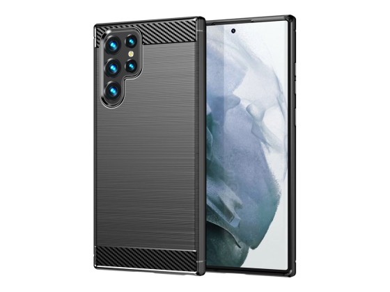 DLH - Coque de protection pour téléphone portable - silicone - noir - pour Samsung Galaxy S23 Ultra