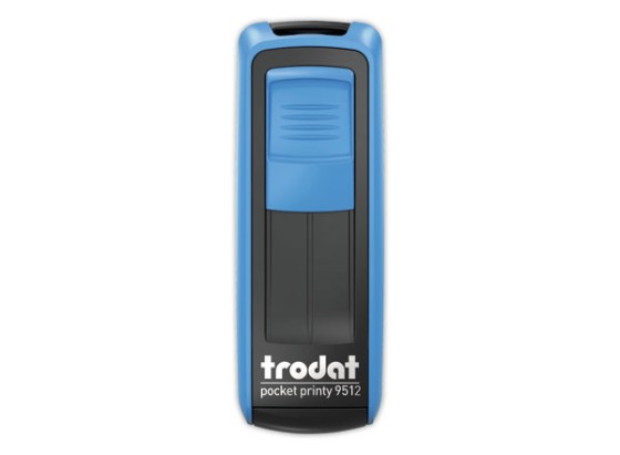 1 Timbre mobile perso.Printy 9512-Boîtier bleu-E.noire-47X18mm-5 lign.m