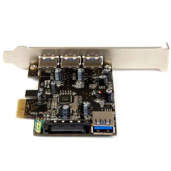 StarTech.com Carte contrôleur PCI Express à 4 ports USB 3.0 - 3 externes 1 interne - Adaptateur PCIe USB avec UASP - Adaptateur USB - PCIe 2.0 profil bas - USB 3.0 x 4 - pour P/N: CFASTRWU3, ST1030USBM, ST43004UA, ST4300MINI, TB31PCIEX16