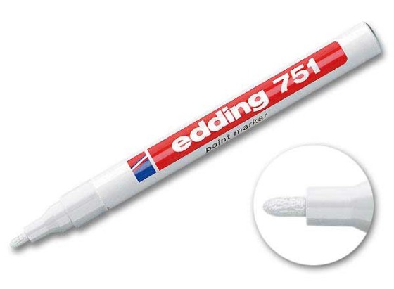 1 Marqueur peinture EDDING 751 - Pointe fine - blanc