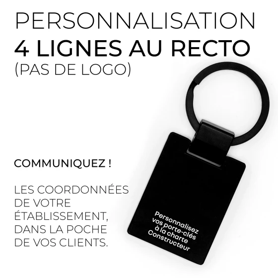 PORTE-CLÉ RENAULT MÉTAL "RECTANGLE DESIGN AVEC BÉLIÈRE ARTICULÉE"