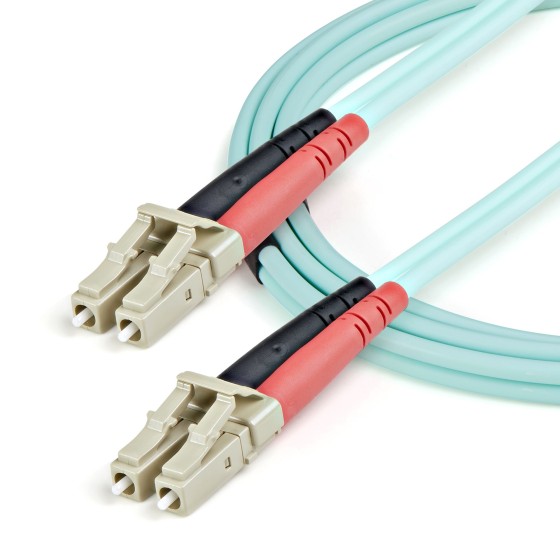 StarTech.com Câble Fibre Optique Multimode de 1m LC/UPC vers LC/UPC OM3 - Cordon de raccordement - LC multi-mode (M) pour LC multi-mode (M) - 1 m - fibre optique - duplex - 50 / 125 microns - turquoise - pour P/N: J9152AST, MASFP10GBSR, SFP10GBLRMST, SFP1