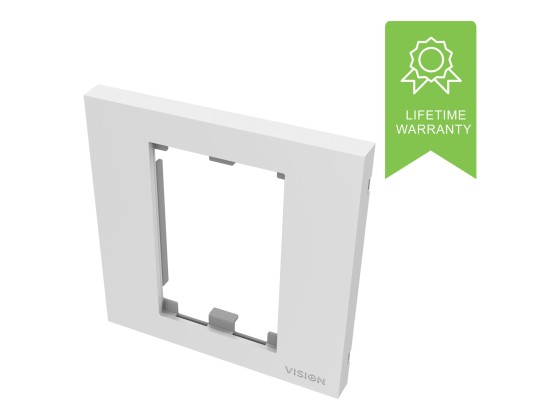 Cadre simple UK - cadre qui accueille deux modules - s'adapte à TC3 BACKBOX1G ou à tout boîtier UK standard simple (pattress) - 86 x 86 mm - plastique - blanc