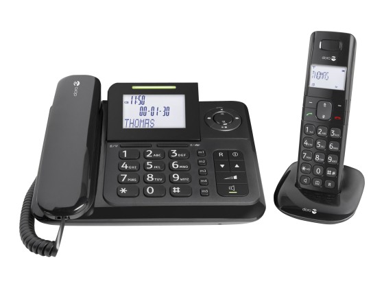 Doro Comfort 4005 - Filaire/sans fil - système de répondeur avec ID d'appelant - DECT - noir
