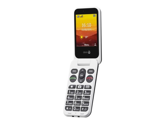 DORO Leva L30 - 4G téléphone de service - RAM 64 Mo / Mémoire interne 128 Mo - microSD slot - écran LCD (TFT) - 320 x 240 pixels (60 Hz) - rear camera 2 MP - blanc et noir