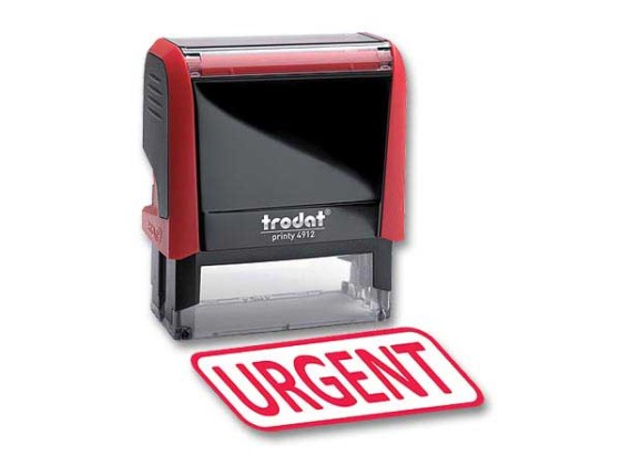 1 Timbre à formule commerciale  X-Print "Urgent" - rouge
