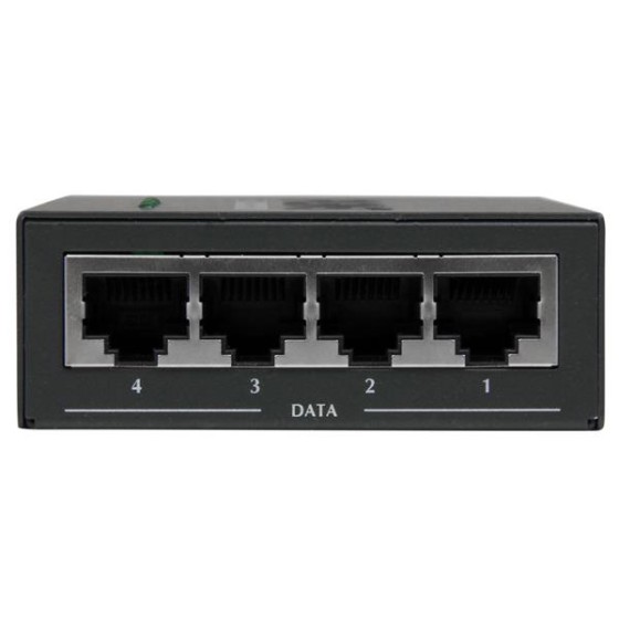 StarTech.com Injecteur PoE+ à 4 ports Gigabit - Midspan Power over Ethernet à fixation murale - 802.3at/af - Injecteur de puissance - CA 100-240 V - 120 Watt - connecteurs de sortie : 4 - noir - pour P/N: POEEXT1GAT, POEEXT2GAT, ST12MHDLANU