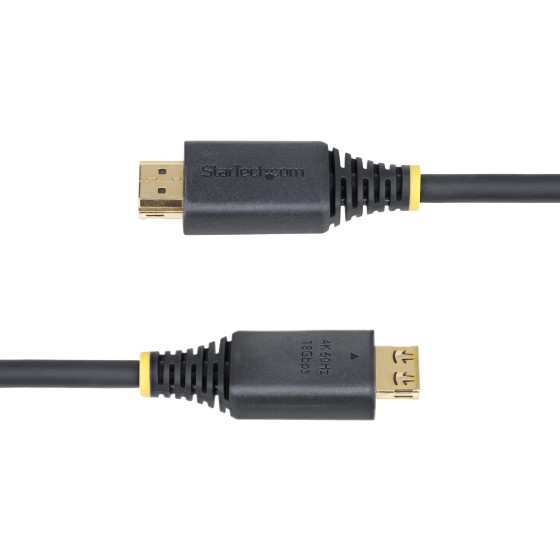 StarTech.com 6ft High Speed HDMI Cable w/Gripping Connectors, 4K 60Hz - High speed - câble HDMI avec Ethernet - HDMI mâle pour HDMI mâle - 1.8 m - blindé - noir - support pour 4K60Hz, support pour 2K144Hz, support 1080 p 240 Hz, sans halogène, passif