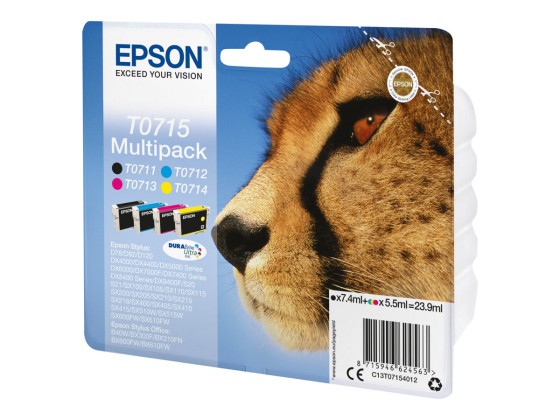 Epson Multipack "Guépard" (T0715) - Encres DURABrite Ultra N, C, M, J