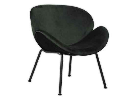 1 Fauteuil SMILE 4 pieds noir tissu anthracite