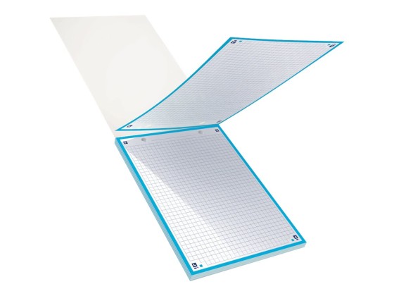 1 Bloc de 30 feuilles de fiches bristol bleues A5 5x5