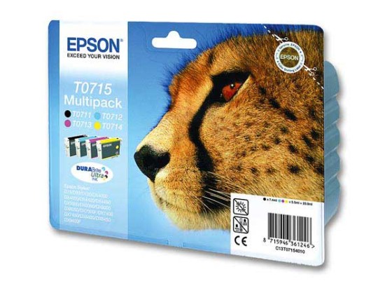 Epson Multipack "Guépard" (T0715) - Encres DURABrite Ultra N, C, M, J