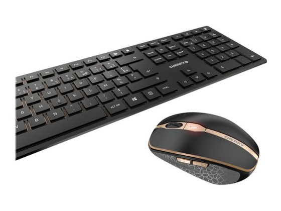 CHERRY DW 9100 SLIM clavier Souris incluse Universel RF sans fil + Bluetooth AZERTY Français Noir