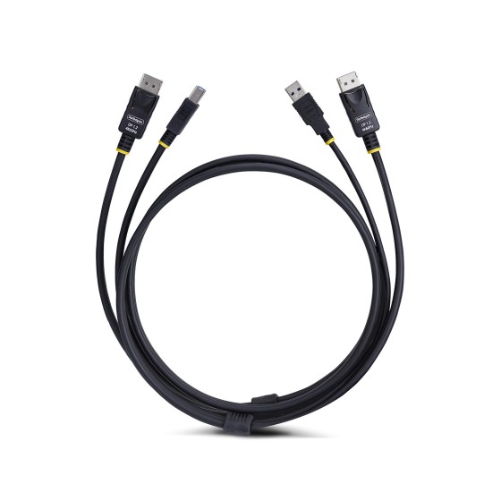 StarTech.com 10ft (3m) DisplayPort and USB 5Gbps KVM Cable - Câble clavier / vidéo / souris (KVM) - DisplayPort, USB type A (M) pour DisplayPort, USB Type B (M) - 3 m - support pour 4K60Hz, prise en charge de HDR10 - noir