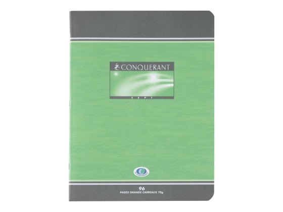 1 Cahier agrafé Conquérant 70g, 17x22 cm, Seyès,96 pages