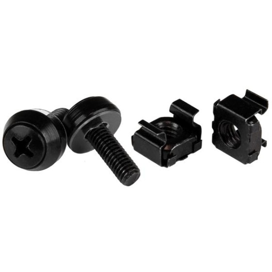StarTech.com Écrou cage M5 - Vis M5 - Pack de 50 - Écrous cage et vis M5x12 de montage pour rack et armoire serveur - Noir - Kit de vis pour rack - noir - pour P/N: RACK-18U-20-WALL-OA, RACK-21U-20-WALL-OA, RACK-24U-20-WALL-OA, RK12OD2, RK3236BKF